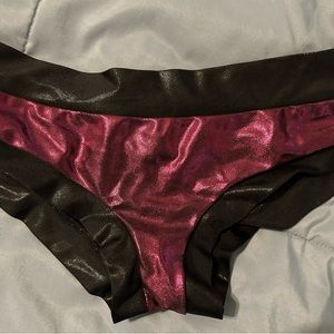 Cleo the Hurricane pole shorts, pole dancing bottoms, sparkly maroon/pink, small